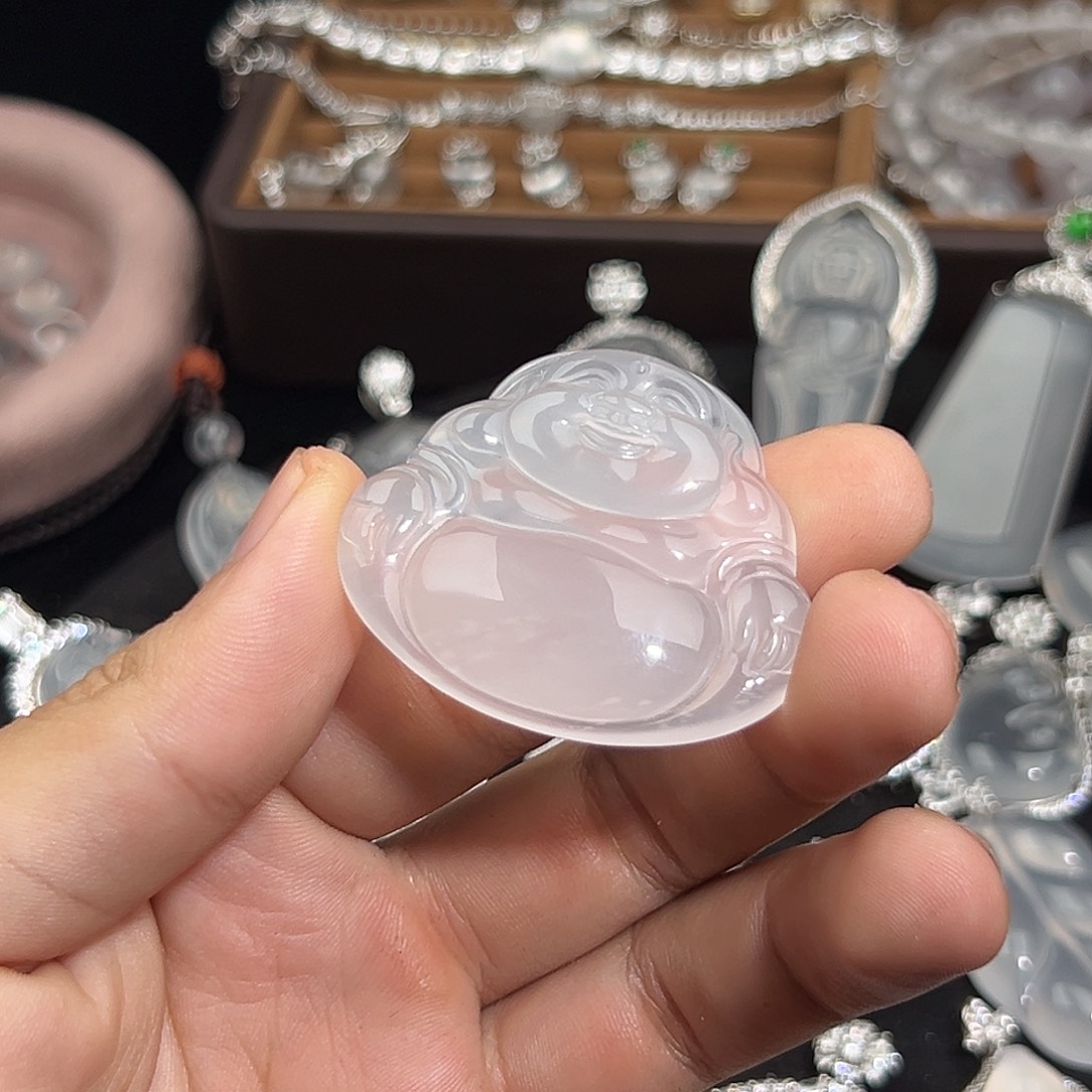 石英质玉未镶嵌吊坠(赠链)裸石款胶润佛公