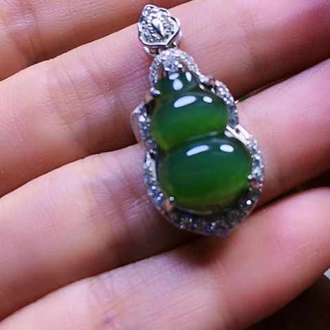 和田玉戒指银S925镶嵌