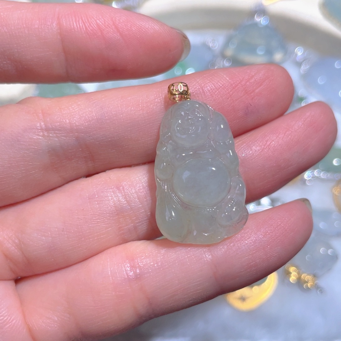 翡翠颈饰18K金镶嵌翡翠