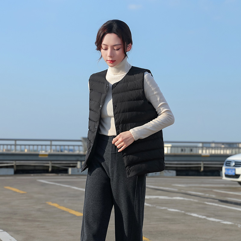 UCUB/若宿95白鸭绒羽绒服马甲冬季显瘦内搭背心舒适露营外套