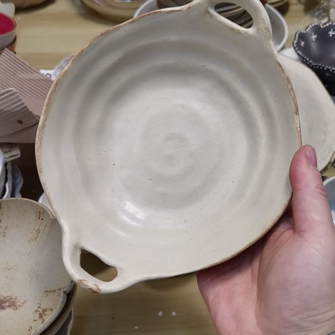 瓷片微瑕粗陶双耳两个一组