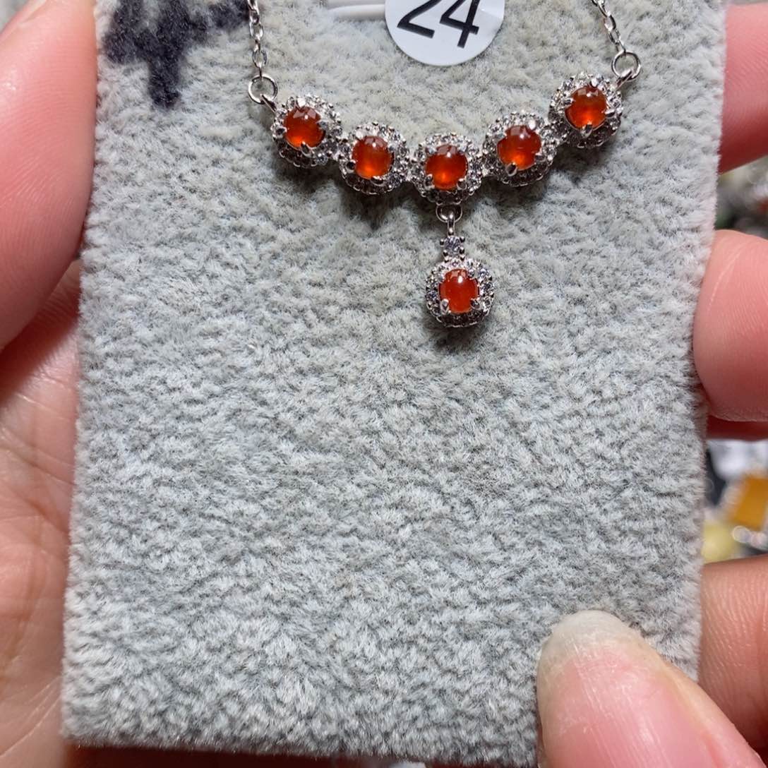 翡翠颈饰银S925镶嵌c c c