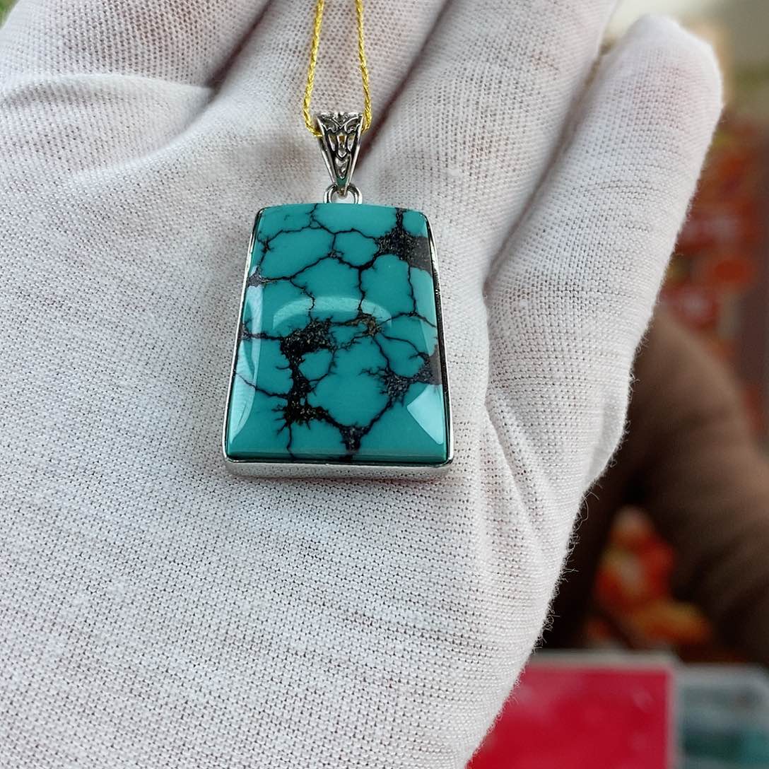 绿松石珠宝奇石银S925镶嵌