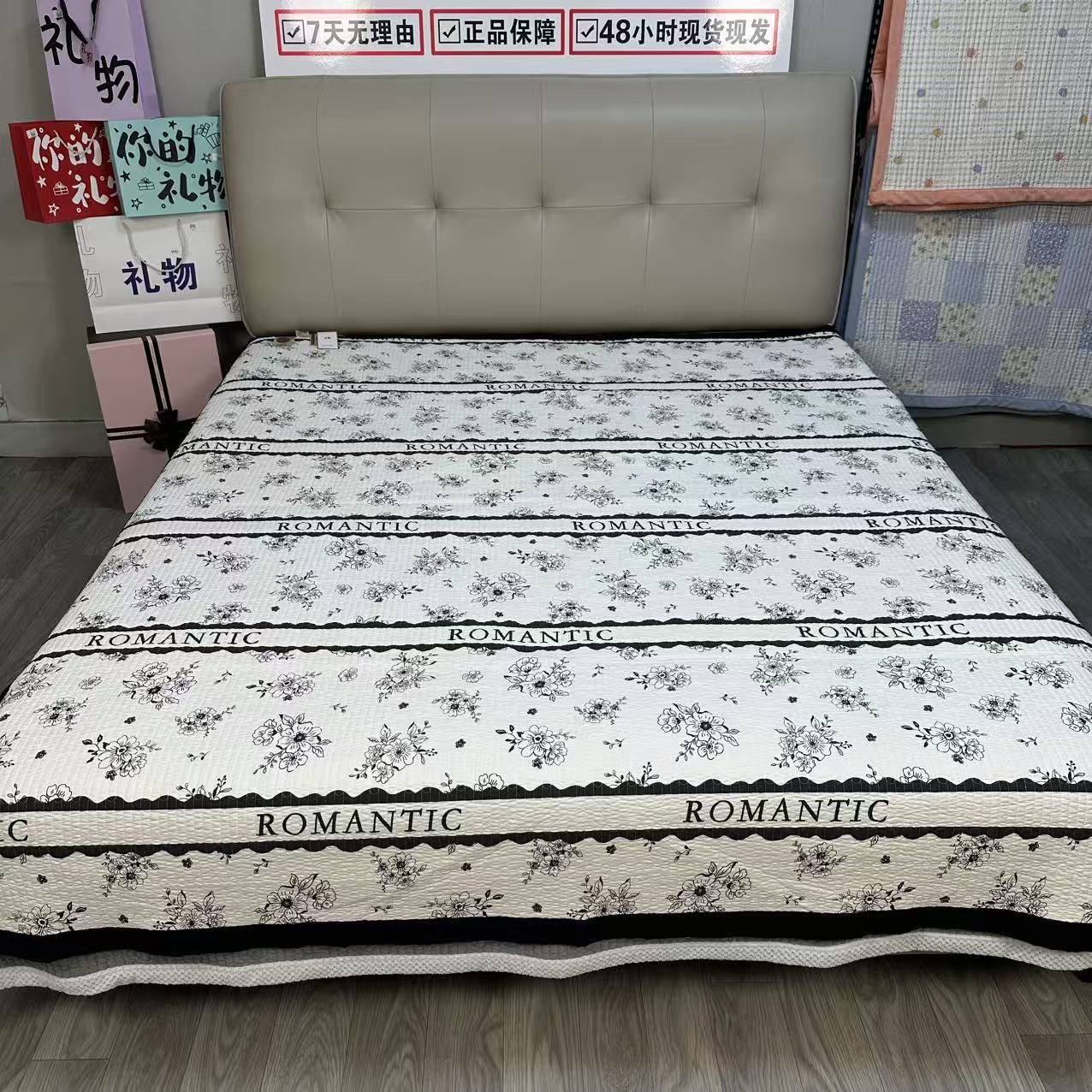 【夜巴黎】高端轻奢风A类四季水洗棉绗缝床盖防滑防溜榻榻米炕单