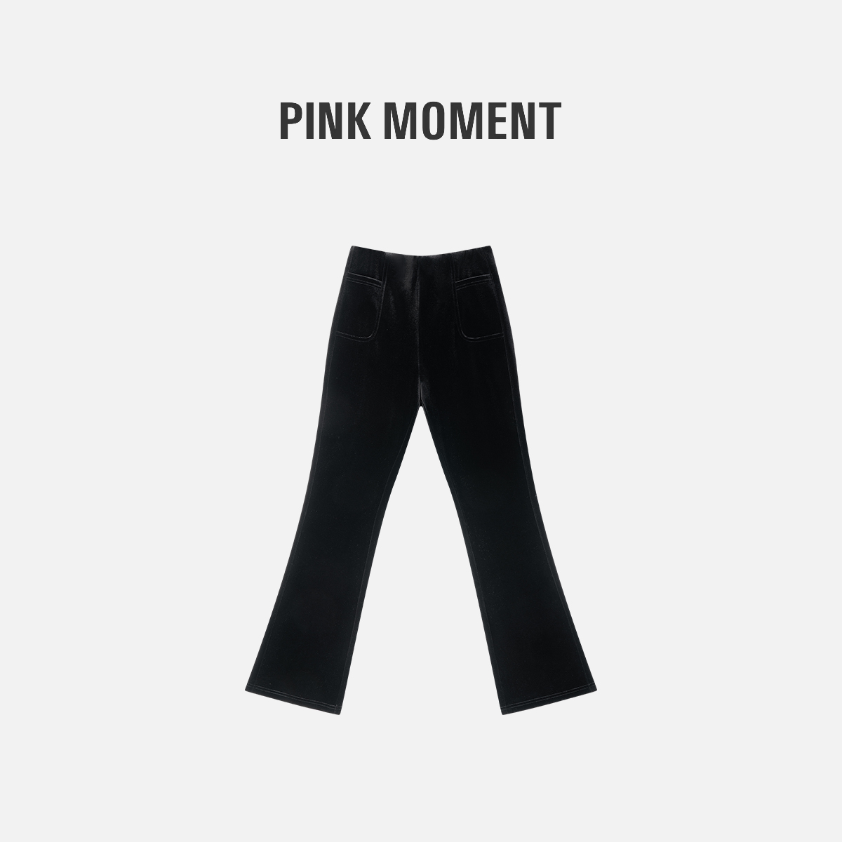 PM王囡囡 黑色丝绒喇叭裤（有绒） NC1D1249