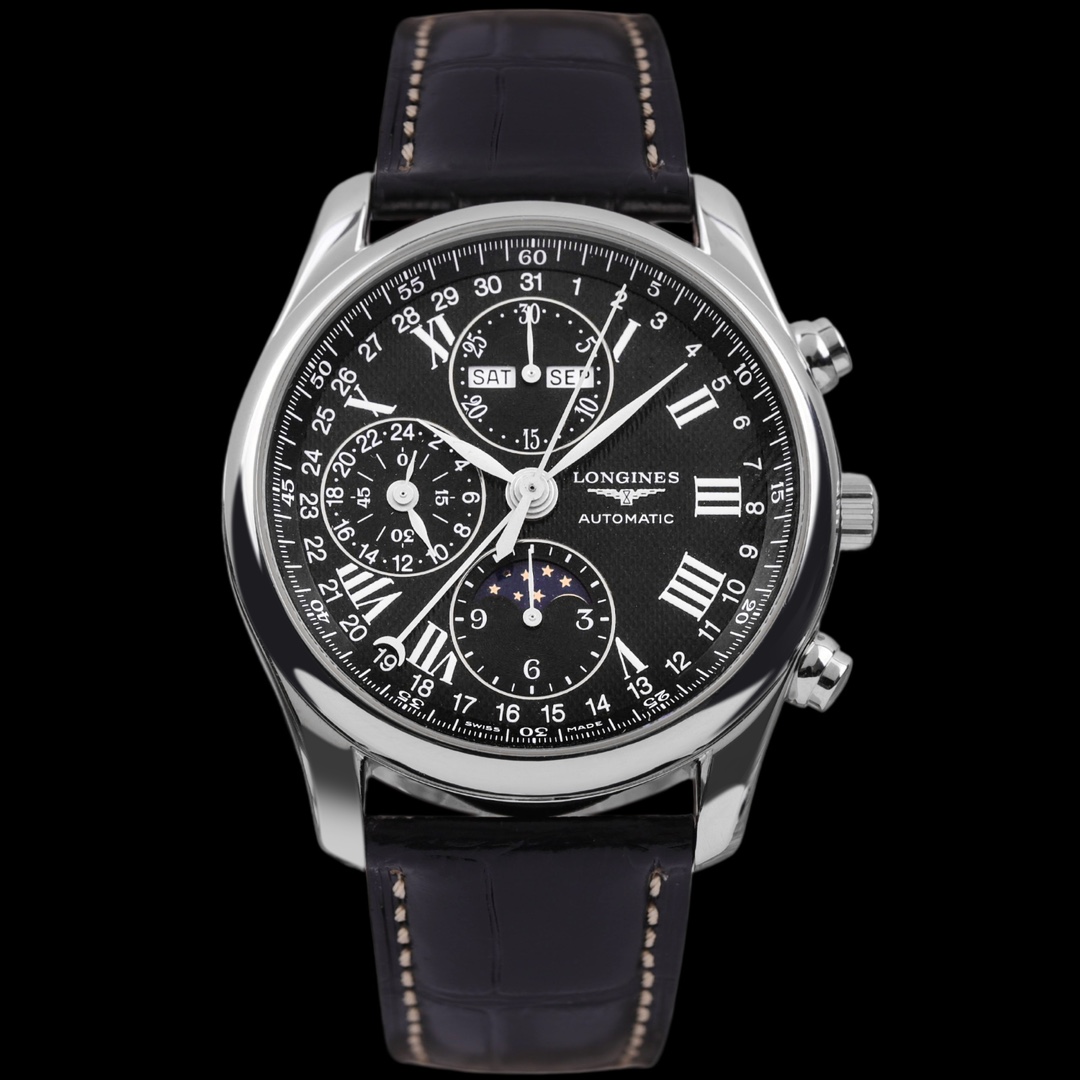 99新 Longines/浪琴 大牛/二手单表/八针月相/40盘/