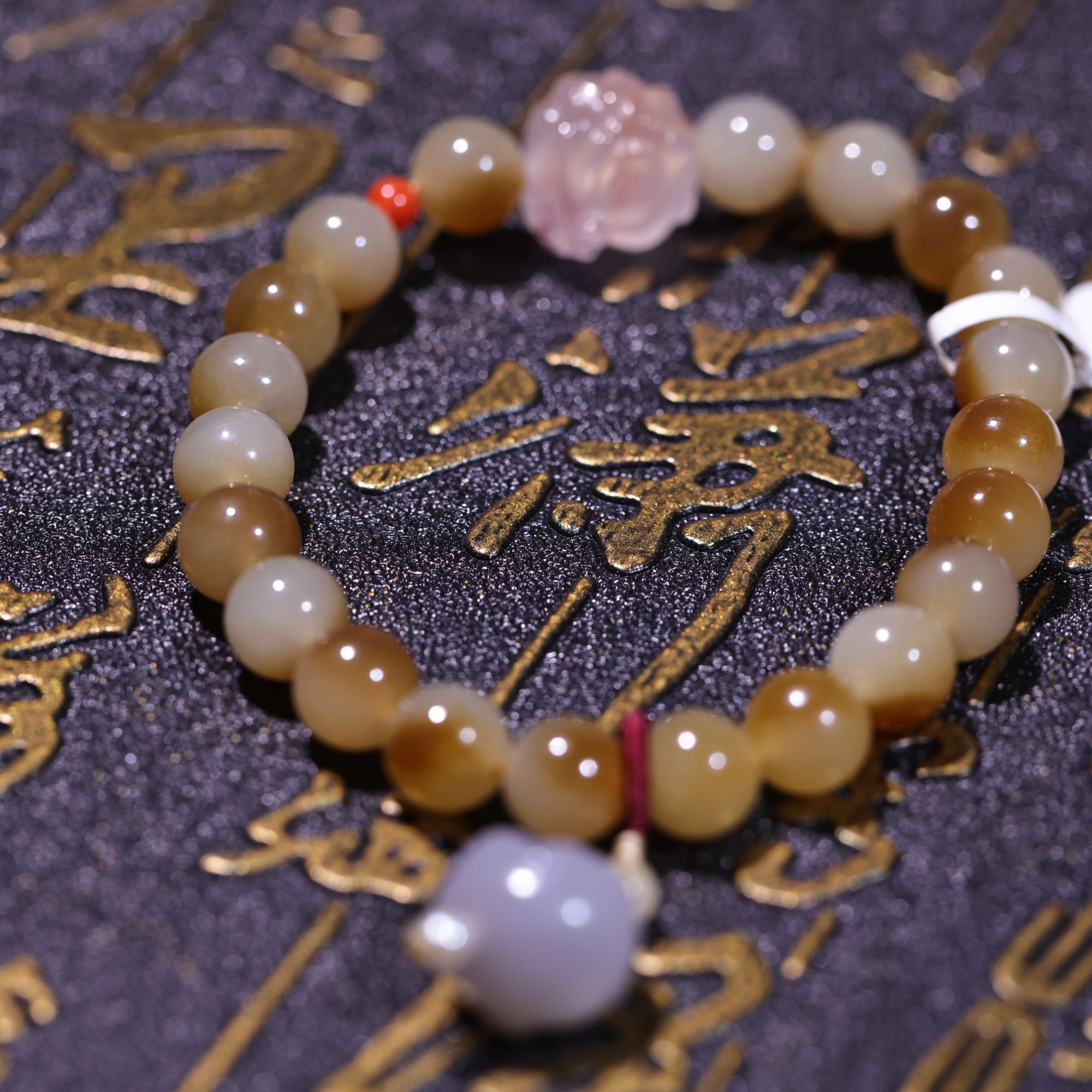 【新疆马爷珠宝】且末糖卡7.8mm提溜烟紫佛手串