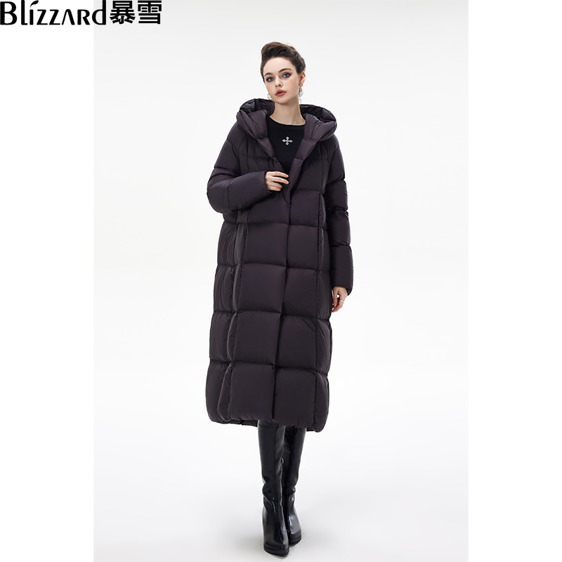 暴雪【暮云拥暖】90白鹅绒保暖时尚羽绒服女中长款2025高级感鹅绒服