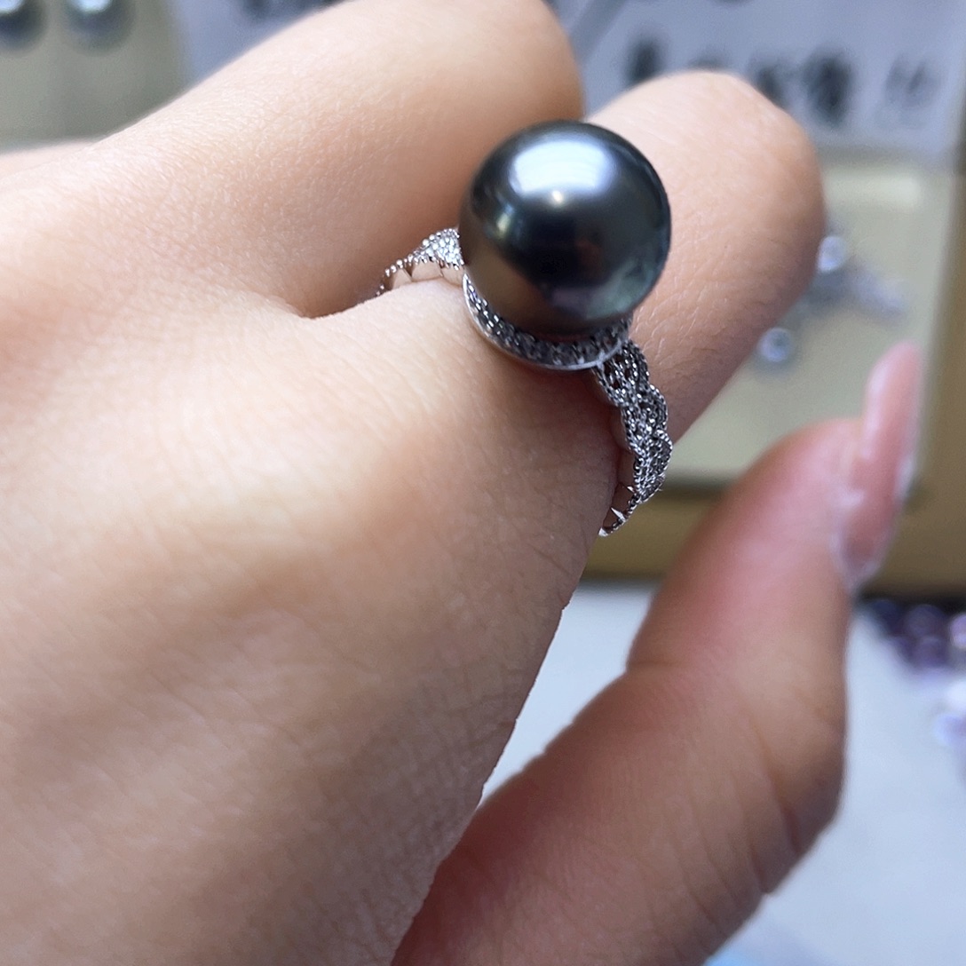 海水珍珠戒指银S925镶嵌