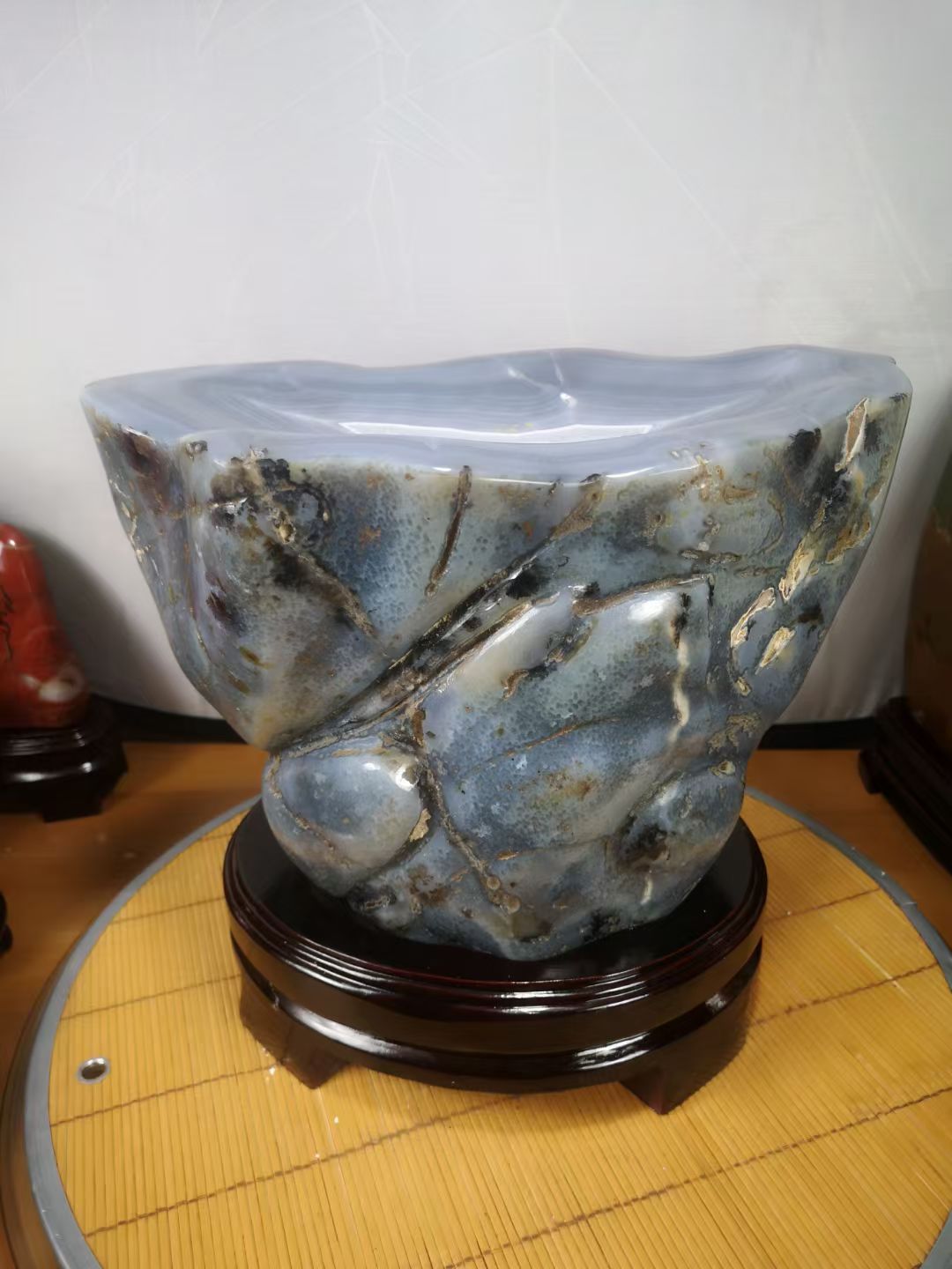 巴西蓝水晶玛瑙原石《付米链接》