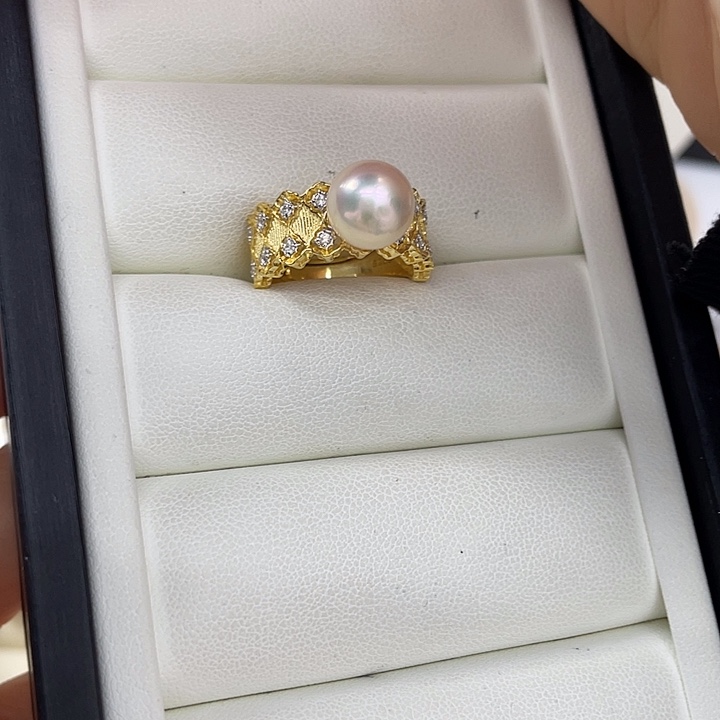 海水珍珠戒指银S925镶嵌