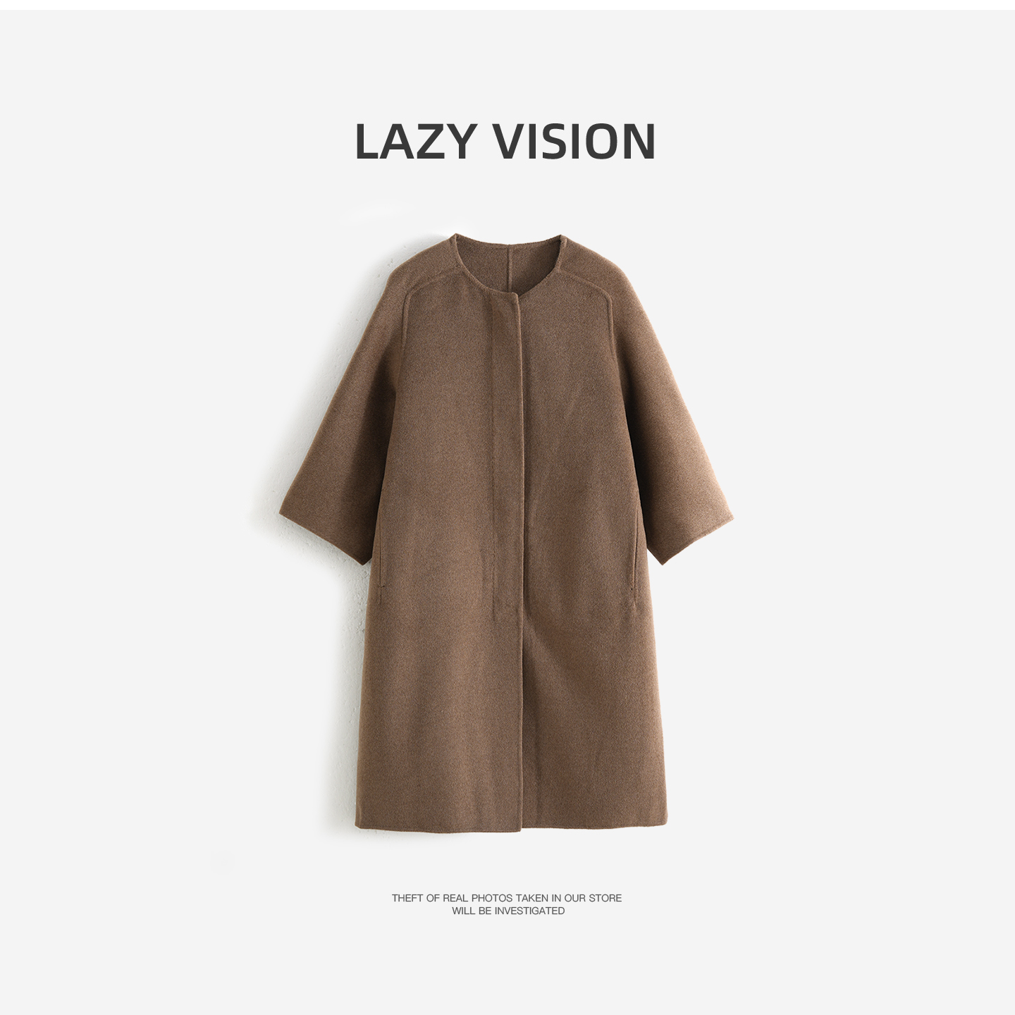  LAZYVISION羊绒复古慵懒女士大衣外套ZMD-32950