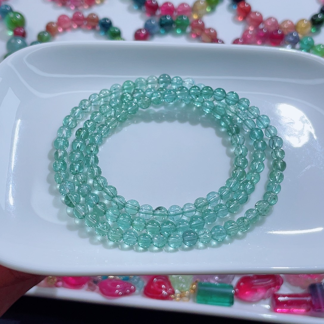 未镶嵌碧玺手链5mm左右