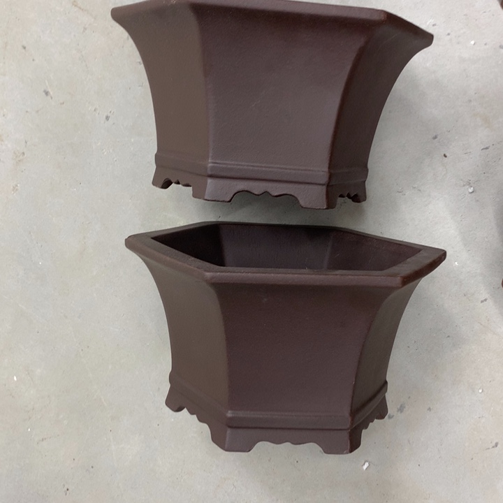 柮***活紫砂花盆微瑕花盆两个
