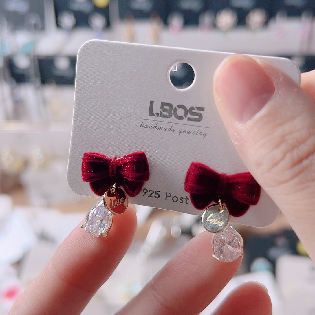 锆石纯铜合金耳环