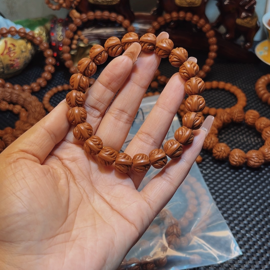 *****手串桃核12顶级双脊龙单圈