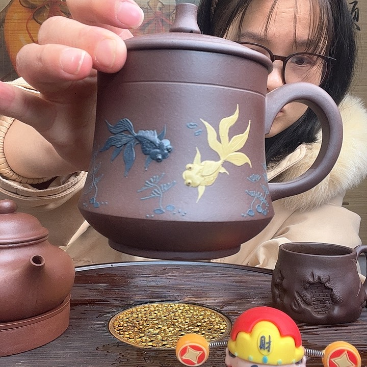 紫砂茶杯原矿紫砂杯