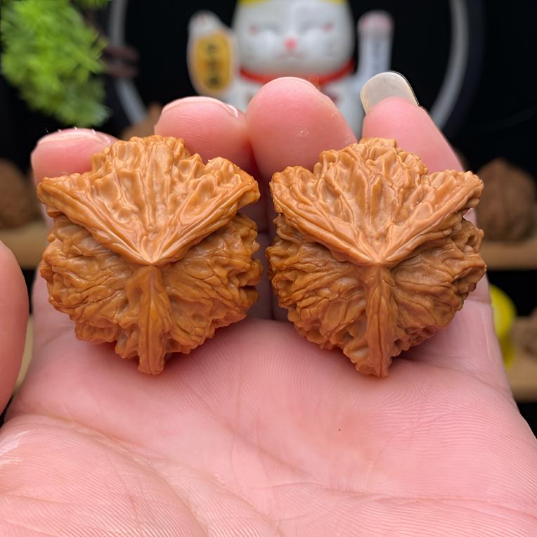 精品文玩核桃38盘山三棱狮子头天然原色一物一图