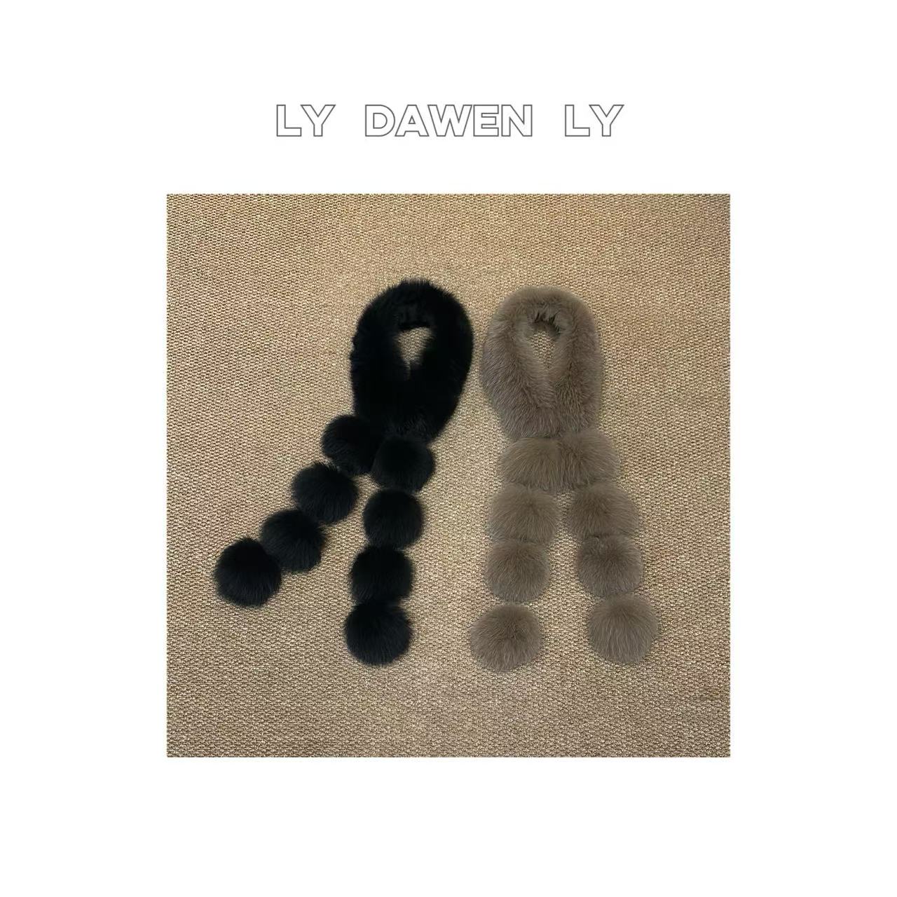 DAWEN  | 泡芙塔 时髦高级灵动氛围感狐狸毛球围脖 W132#