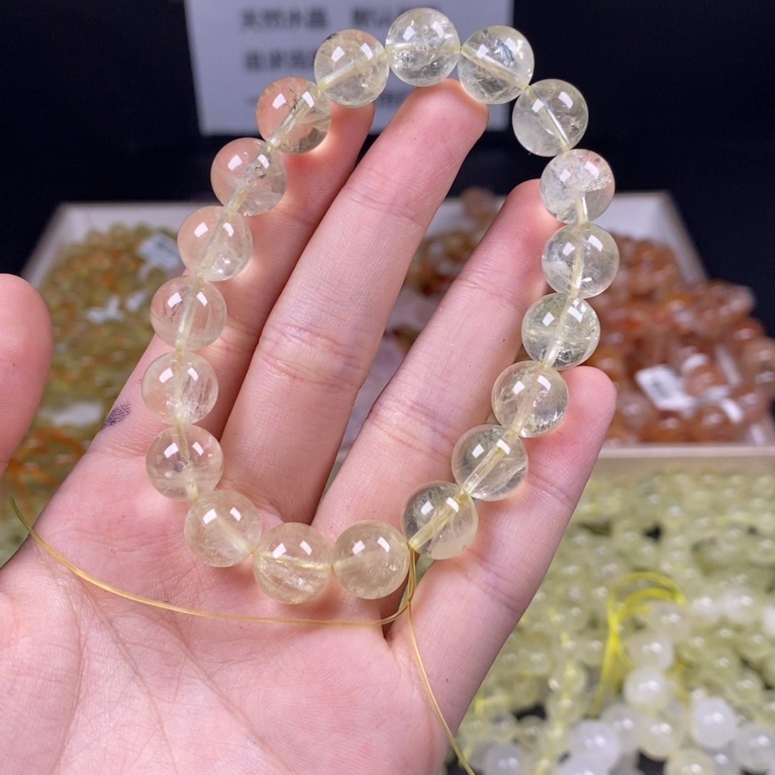 未镶嵌手链水晶柠檬黄10米加