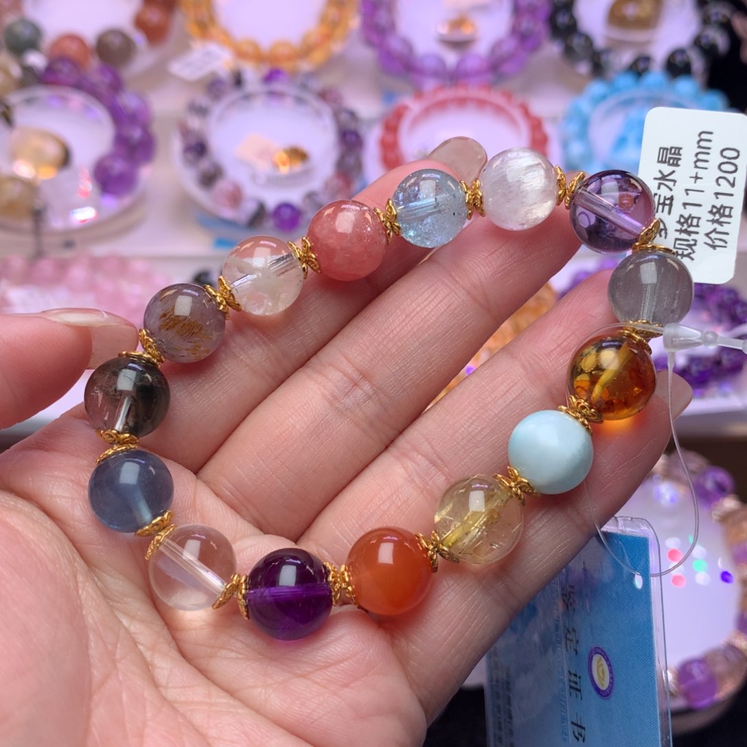 水晶手链银S925镶嵌手链