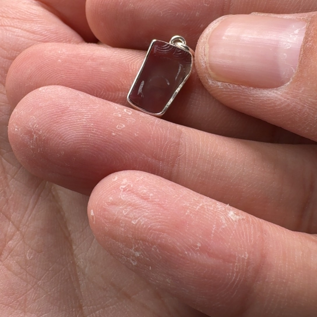 南红玛瑙玫瑰红残面银S925镶嵌