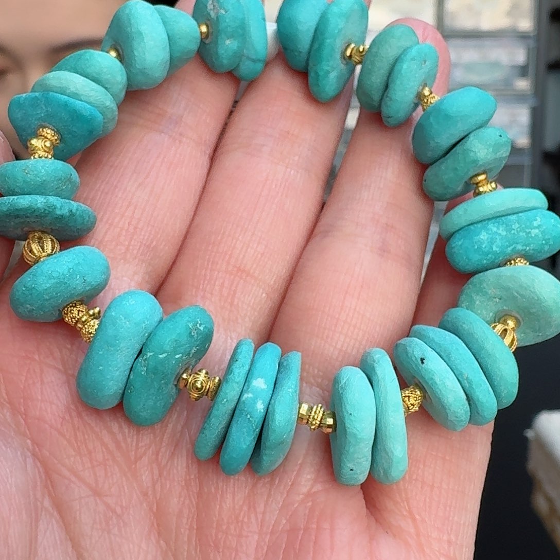 绿松石珠宝奇石18K金镶嵌