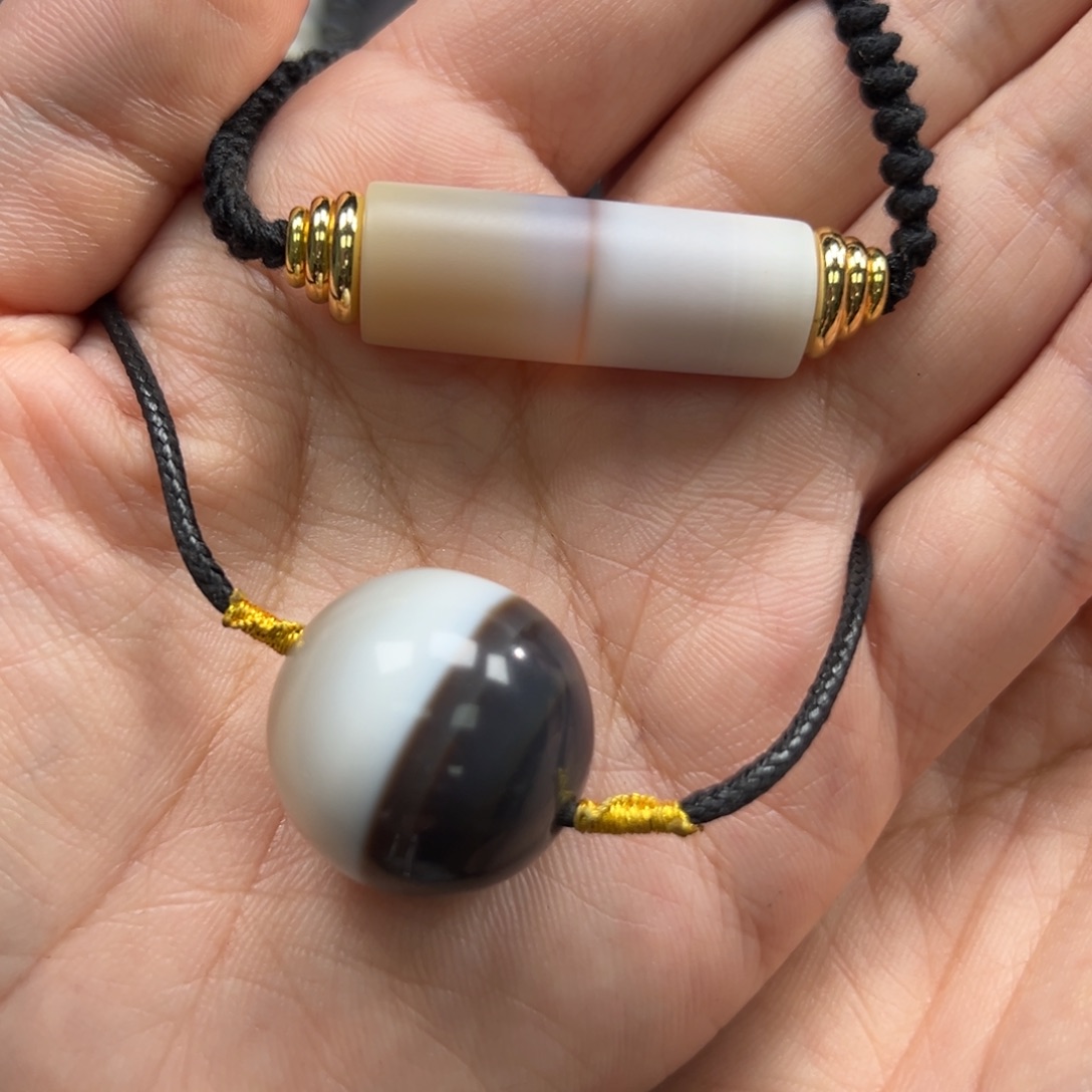 3****玛瑙/玉髓合金颈饰