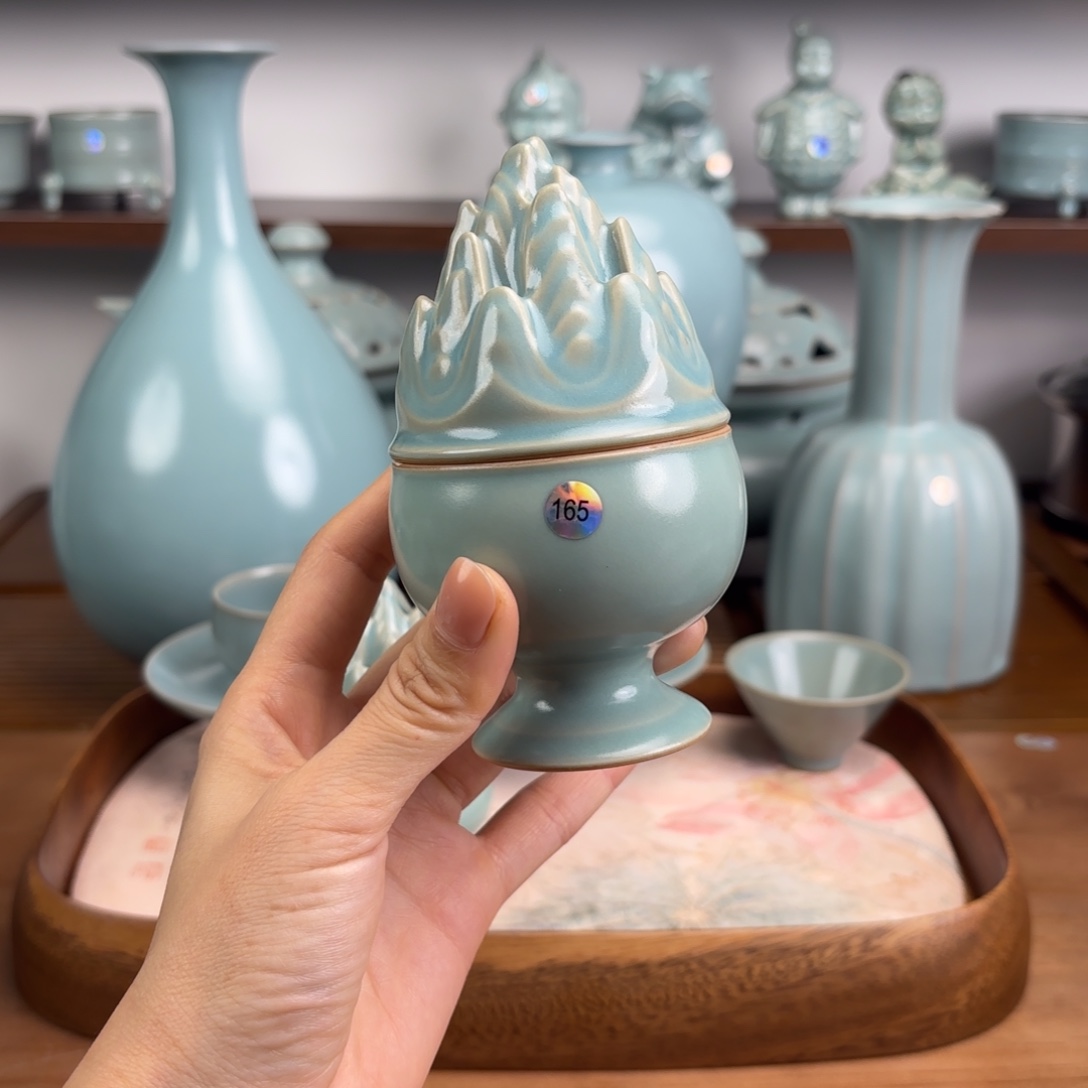 编号165仿古釉小博山炉