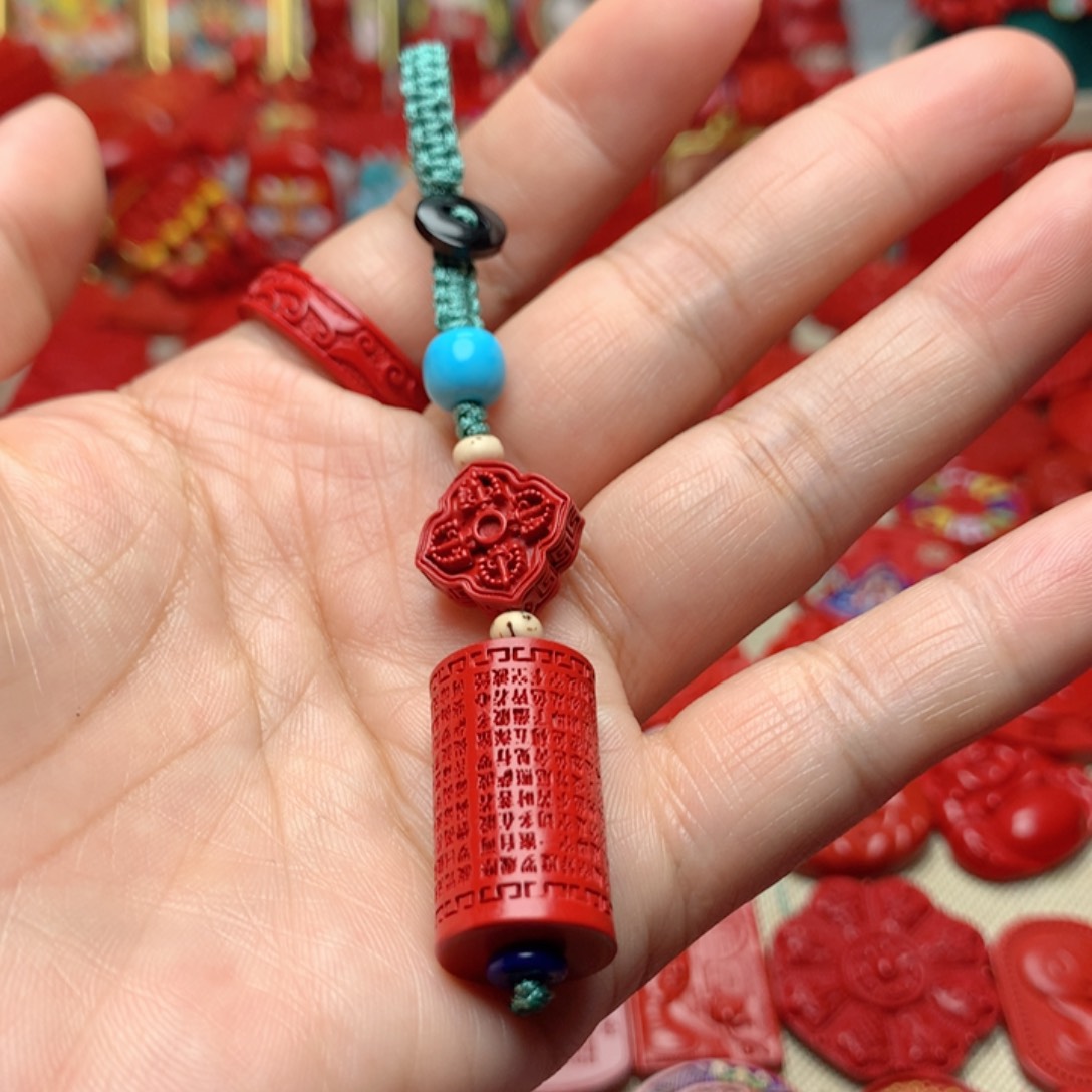 天然辰砂工艺品朱砂钥匙扣