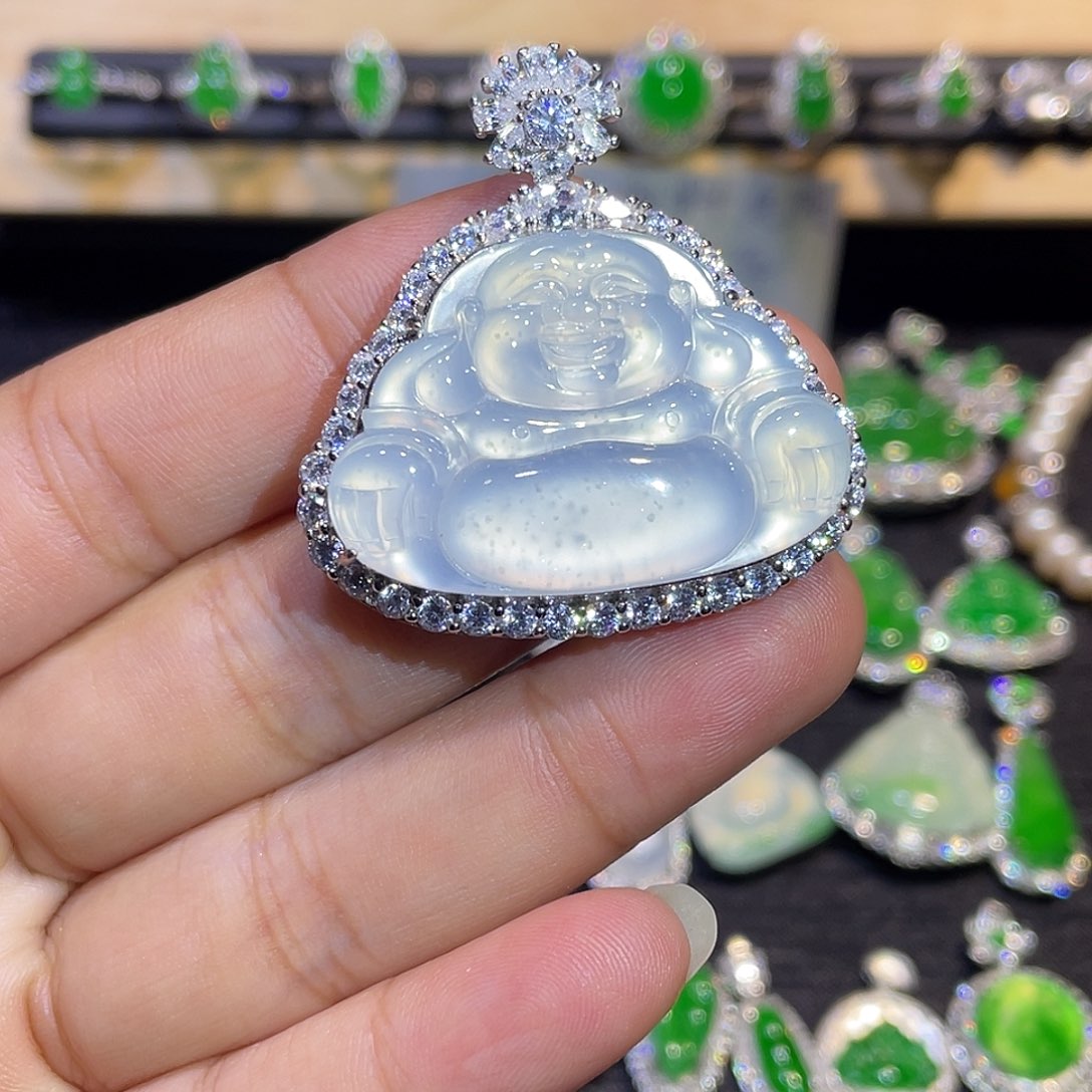 翡翠银S925镶嵌吊坠(不含链)