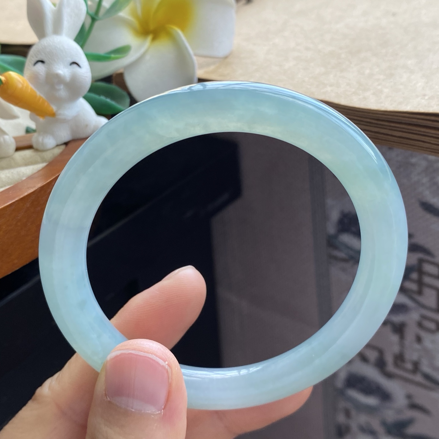 02.22批968号57.3-8.2-9.2！圆条！冰油青果冻镯！天然翡翠手镯