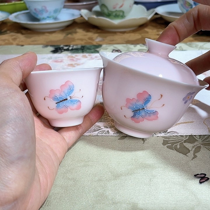 【闪购商品】蝶恋花盖碗➕福灵茶杯哈哈哈