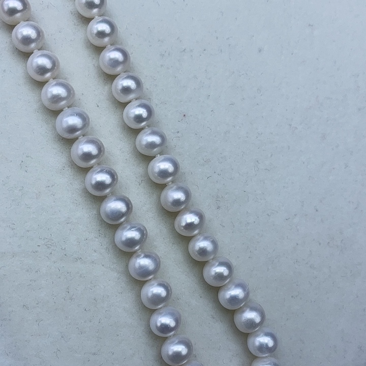 淡水珍珠颈饰银S925镶嵌➕9冷白