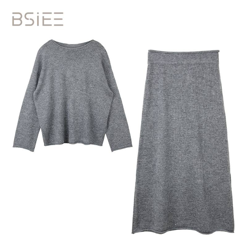BSiEE本涩围巾毛织套装气质显瘦时尚