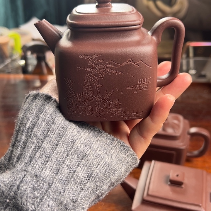 紫砂茶壶紫泥德钟