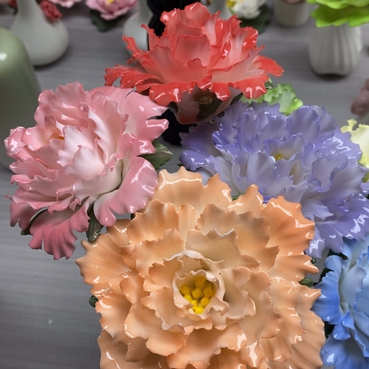 陶瓷陶瓷材料4朵牡丹