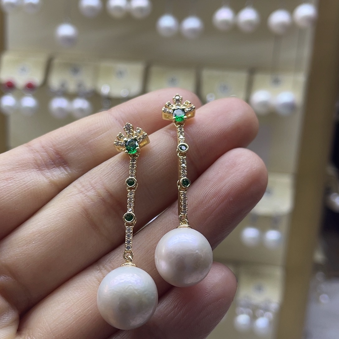 耳饰淡水珍珠银S925镶嵌