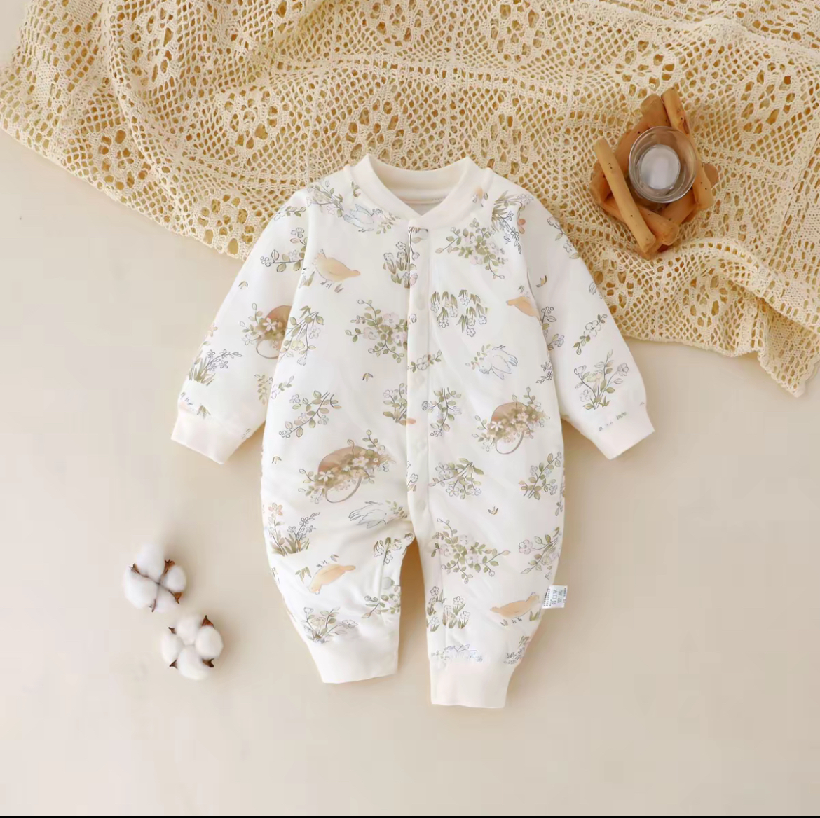 （40克棉）婴儿连体衣立秋冬保暖爬服哈衣男女宝宝薄棉衣服小外套