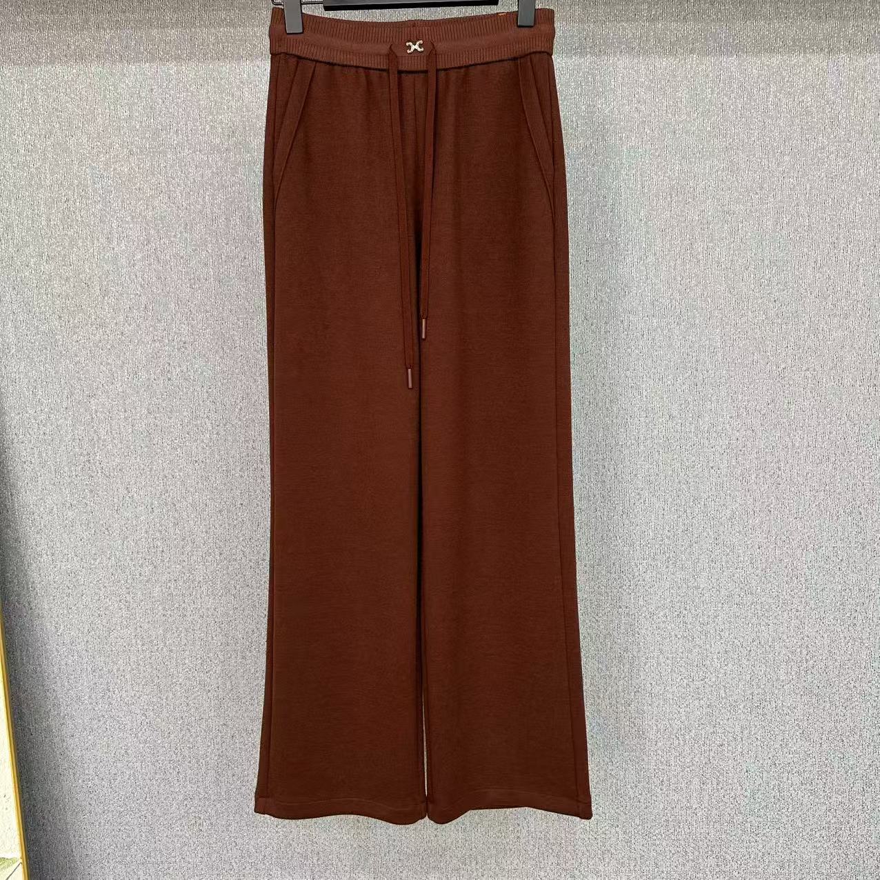 爆款！8116女士针织腰休闲直筒裤