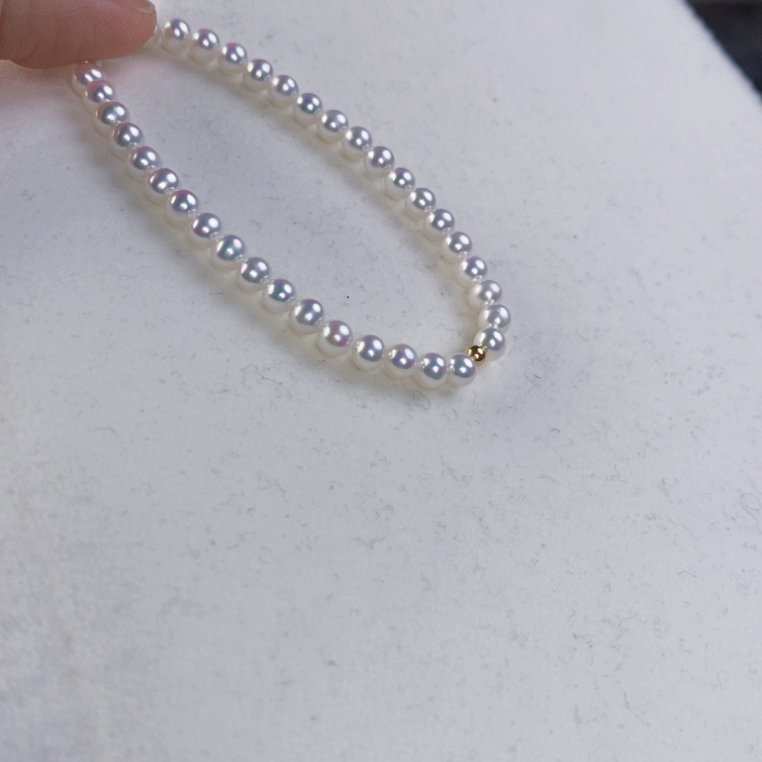 淡水珍珠手绳18K金镶嵌