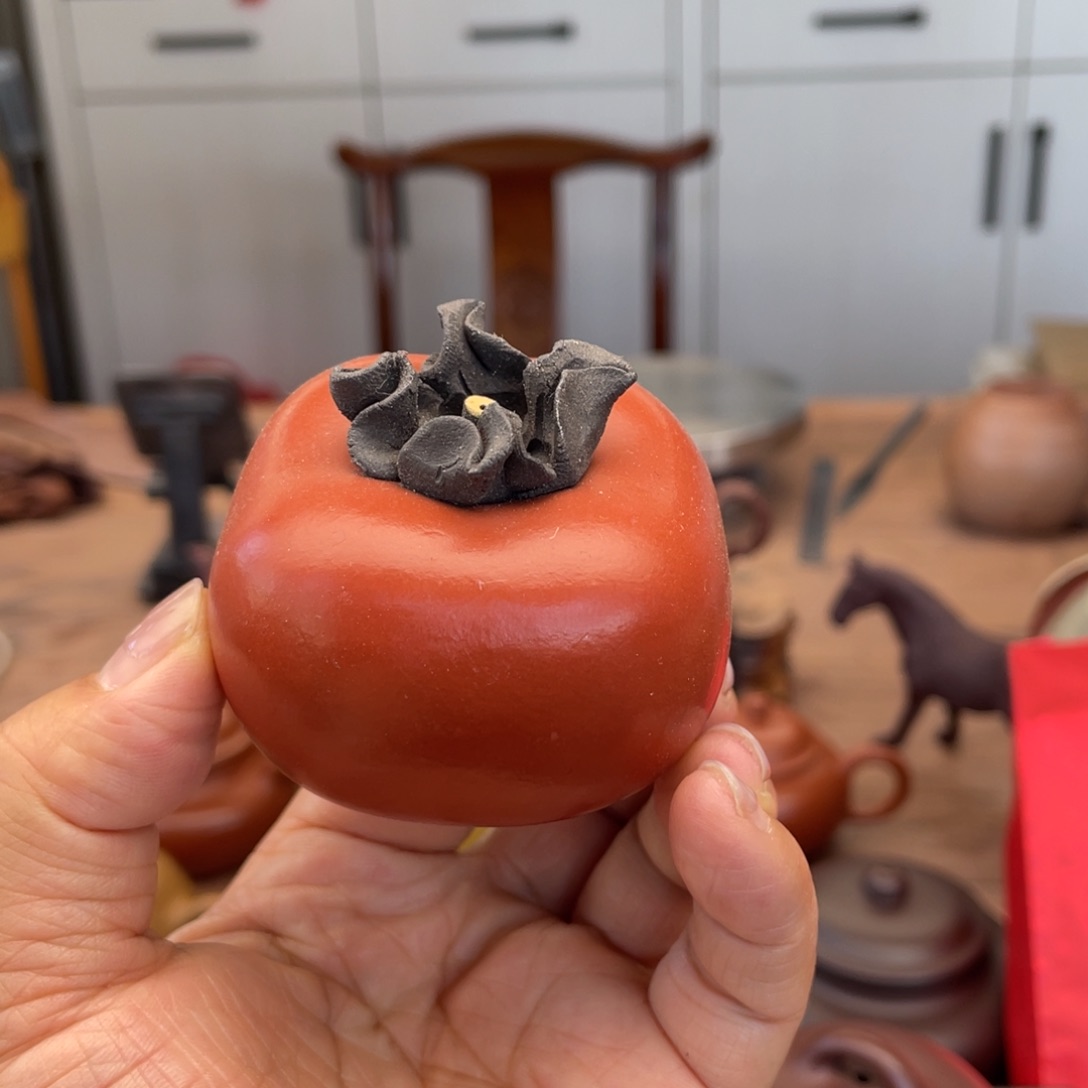 茶壶紫砂柿柿如意
