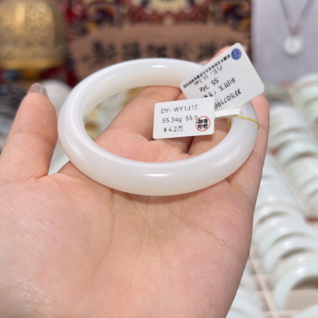 和田玉未镶嵌手镯新疆和田玉羊脂白