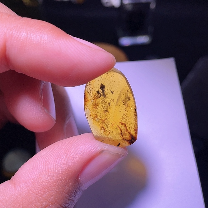 琥珀裸石未镶嵌，