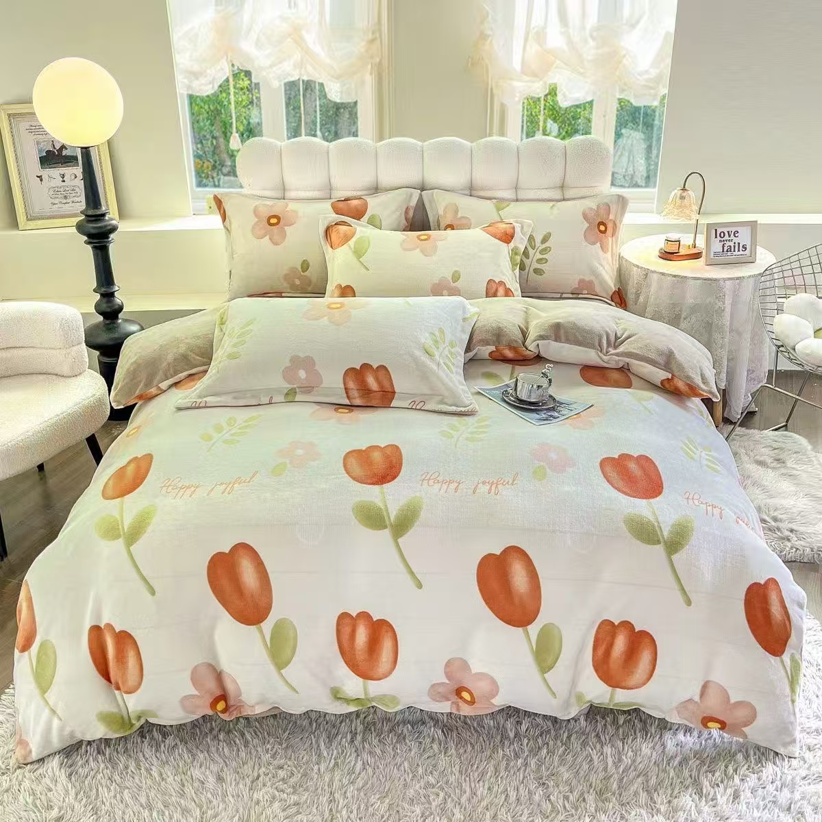 私人定制款牛奶绒印花四件套-潘