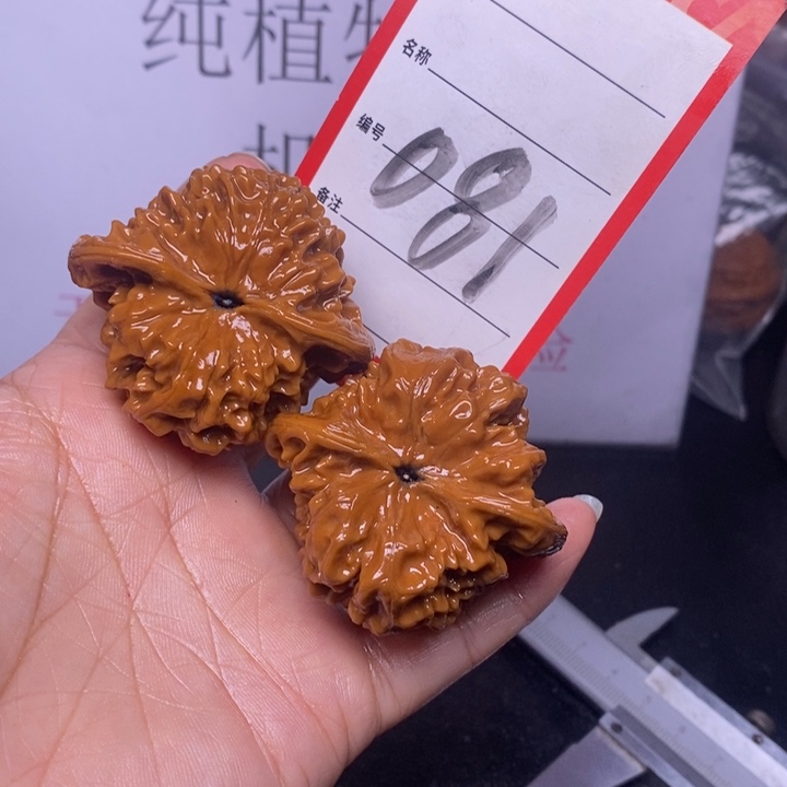 文玩核桃把件081，49官帽