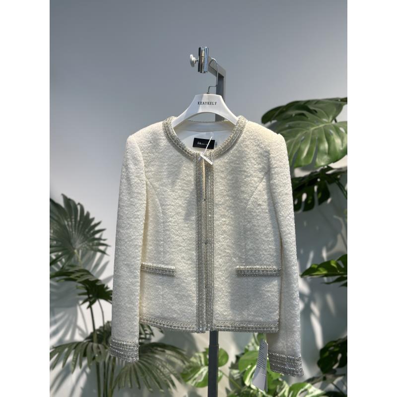 剀剀莉（月下山茶花厚款）黑白两色超气质显瘦圆领长袖小香风外套 