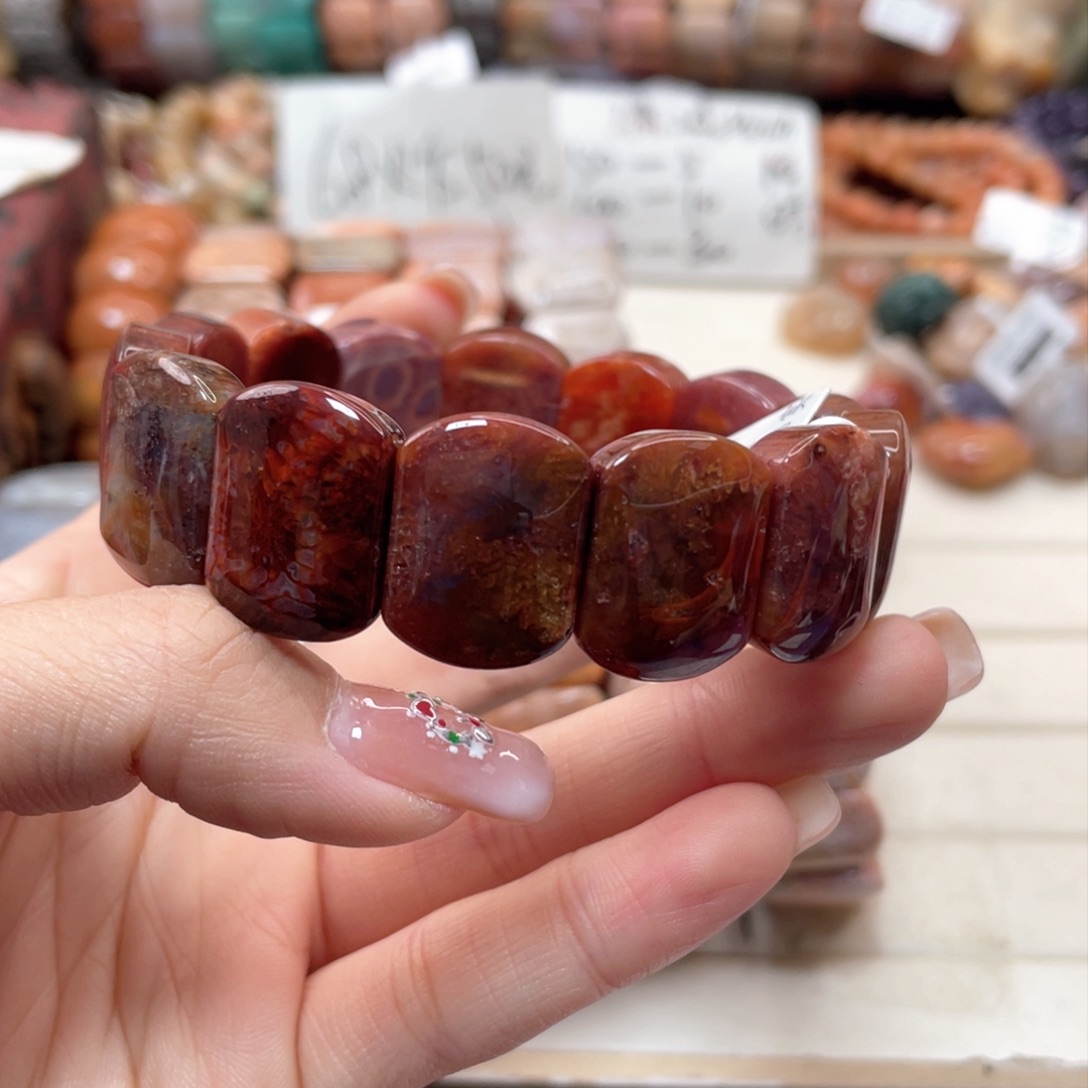 未镶嵌手链硅化玉潆**溪157