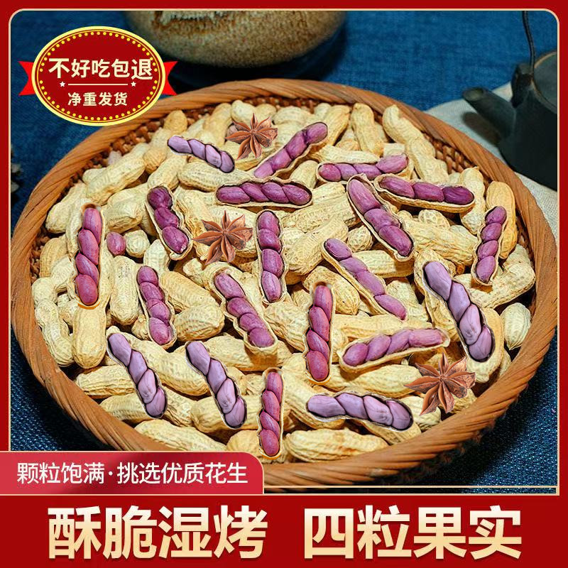 【传统工艺】龙岩湿烤花生带壳红衣紫皮原味下酒菜解馋休闲零食特产