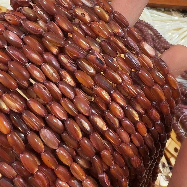 玛瑙/玉髓合金珠宝半成品3条红棕色